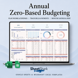 Zero-Based Budget Spreadsheet — Annual Planner for Excel & Google Sheets