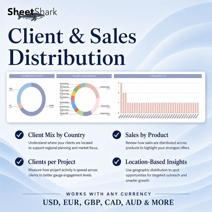 Client Tracker Spreadsheet for Freelancers – digital download template preview