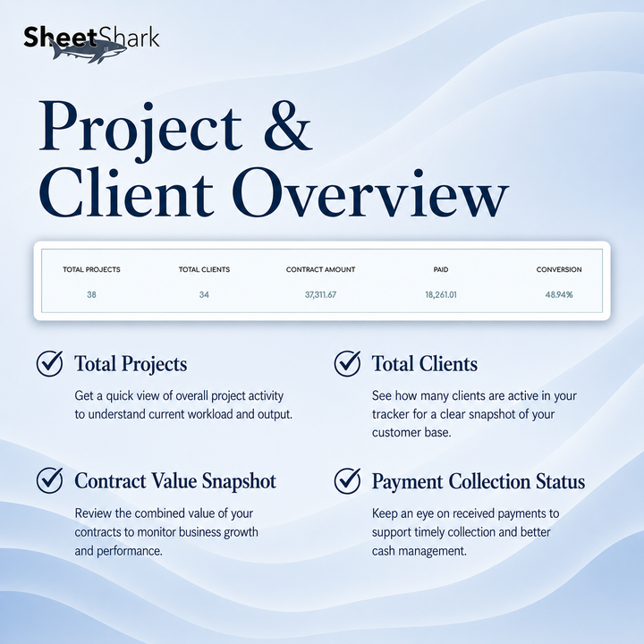 Client Tracker Spreadsheet for Freelancers – Excel spreadsheet template preview