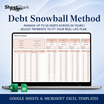 Debt Snowball Spreadsheet – preview for Excel and Google Sheets