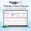 Fitness Planner Spreadsheet – preview for Excel and Google Sheets