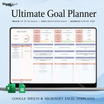 Goal Planner Spreadsheet – preview for Excel and Google Sheets