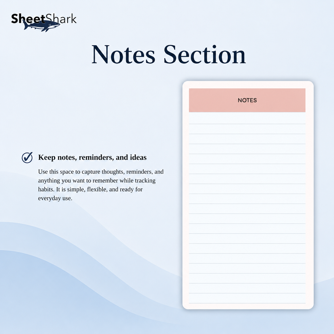 Habit Tracker Spreadsheet – digital download template preview
