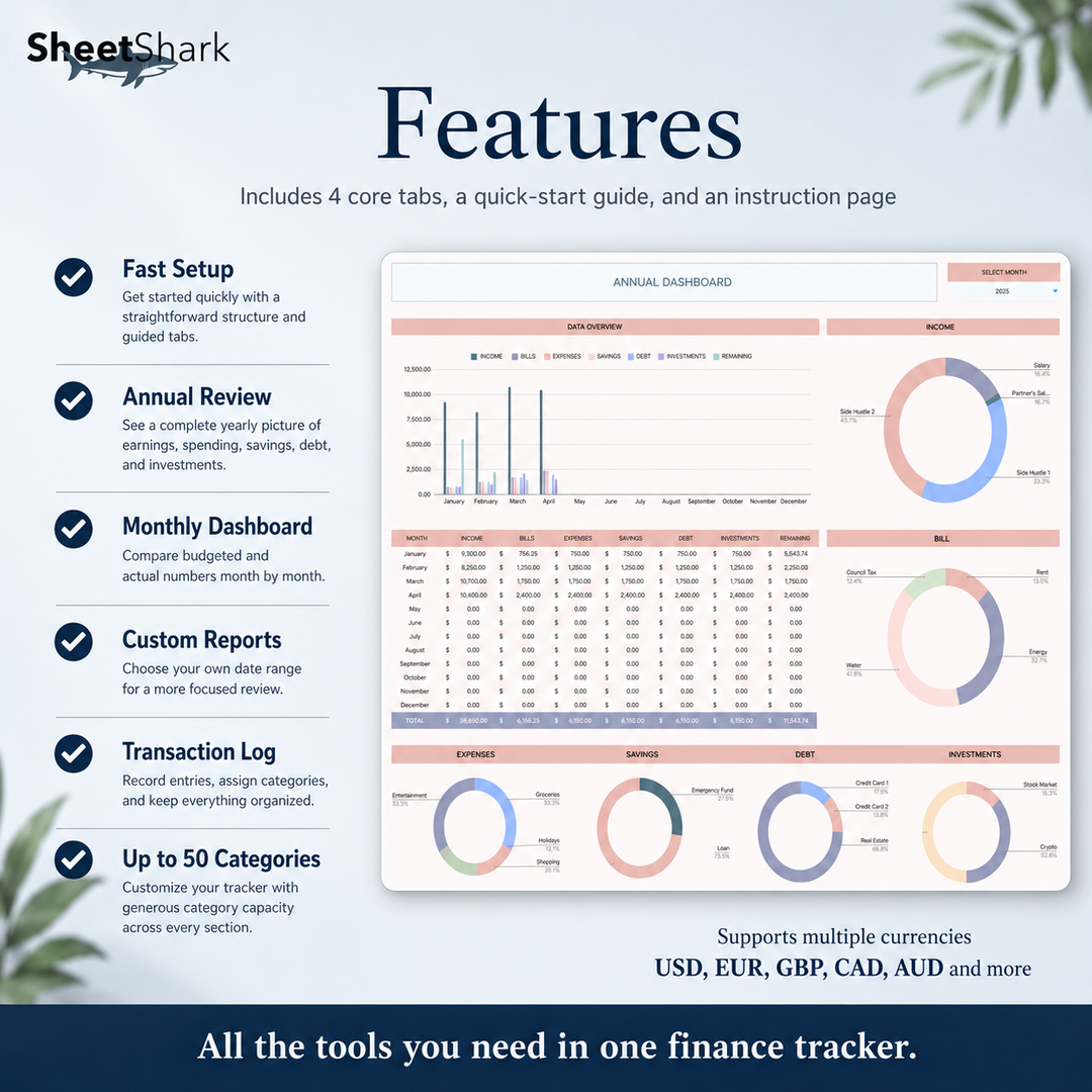 Income & Expense Tracker Spreadsheet – spreadsheet template screenshot