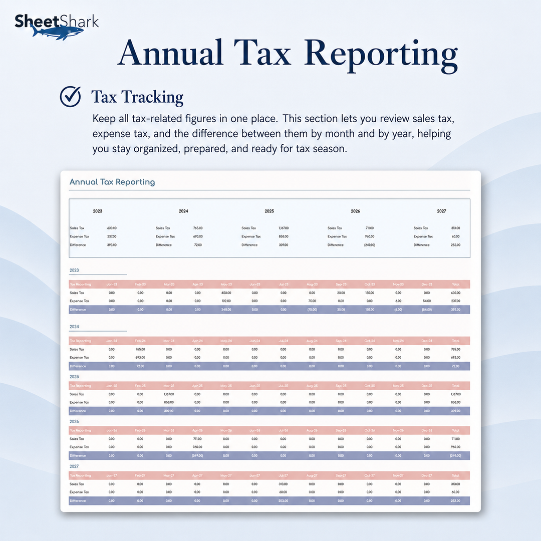Small Business Bookkeeping Spreadsheet – digital download template preview