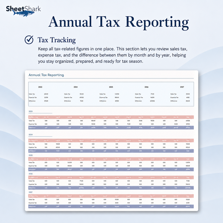Small Business Bookkeeping Spreadsheet – digital download template preview