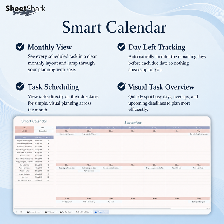 To-Do List Spreadsheet – Excel spreadsheet template preview