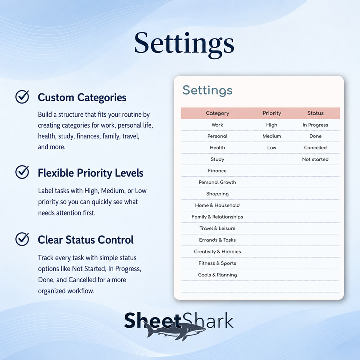 To-Do List Spreadsheet – dashboard and layout overview