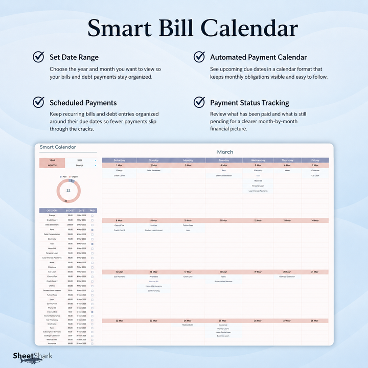 Monthly Budget Spreadsheet – Excel spreadsheet template preview