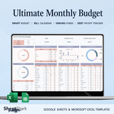 Monthly Budget Spreadsheet — Excel & Google Sheets Template