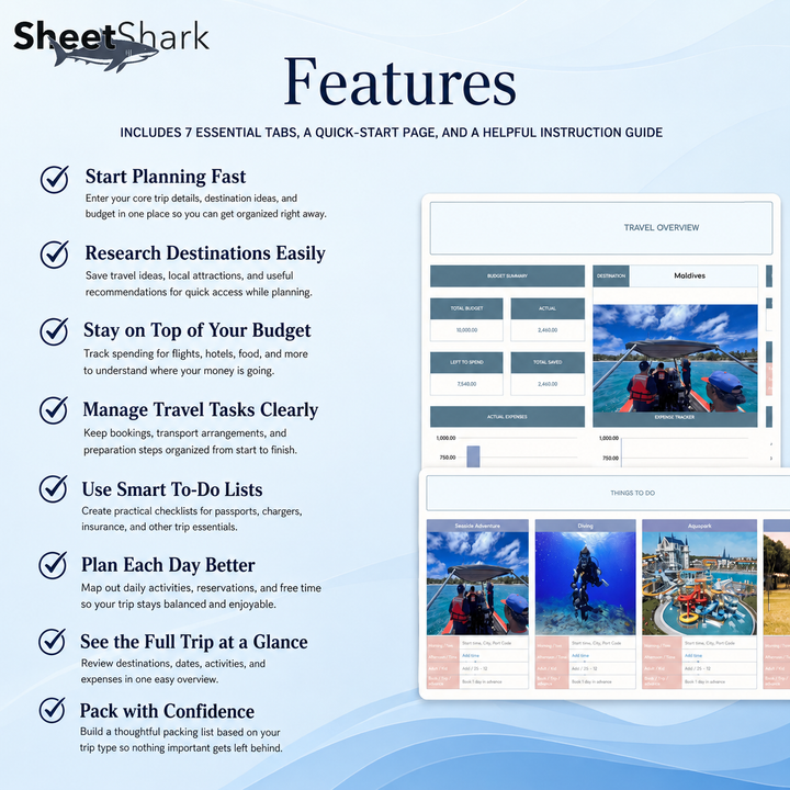 Travel Planner Spreadsheet – spreadsheet template screenshot
