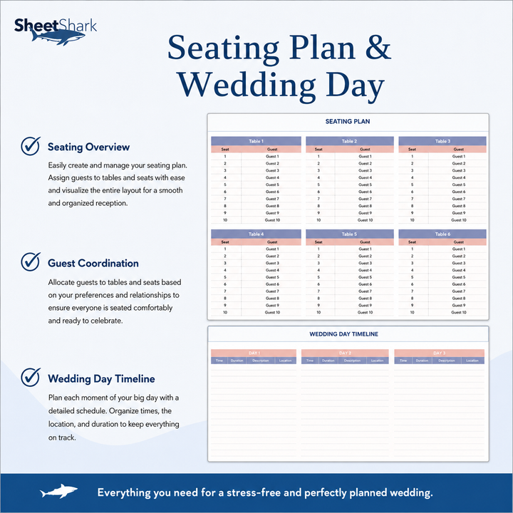 Wedding Planner Spreadsheet – SheetShark spreadsheet template